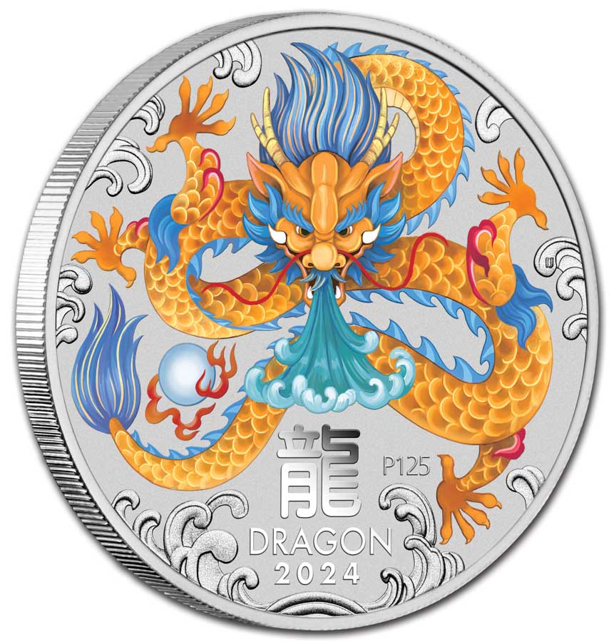 2024 Australia 1/4 oz Silver Lunar Dragon BU (Colorized) | eBay